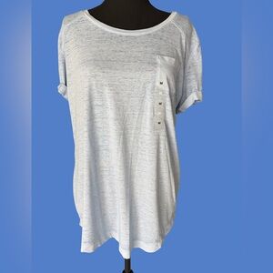 Style & Co. Light Heather Blue Short Sleeve Pocket Tee